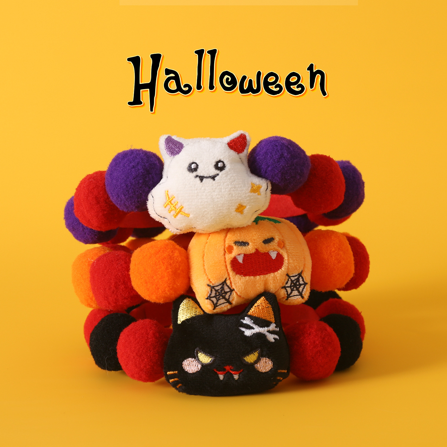 Mascotas felinos collar de bola de Halloween dibujos animados calabaza fantasma extraño perrito bib accesorios de comercio exterior bib