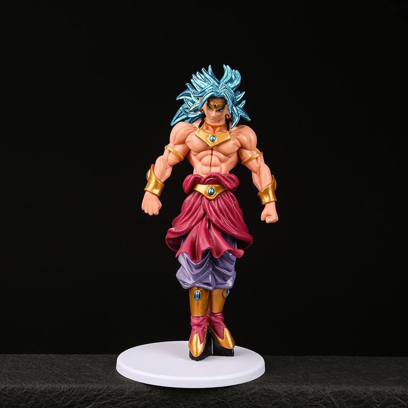 18cm Dragon Ball hand-made cartoon blue hair Broly doll toy decoration