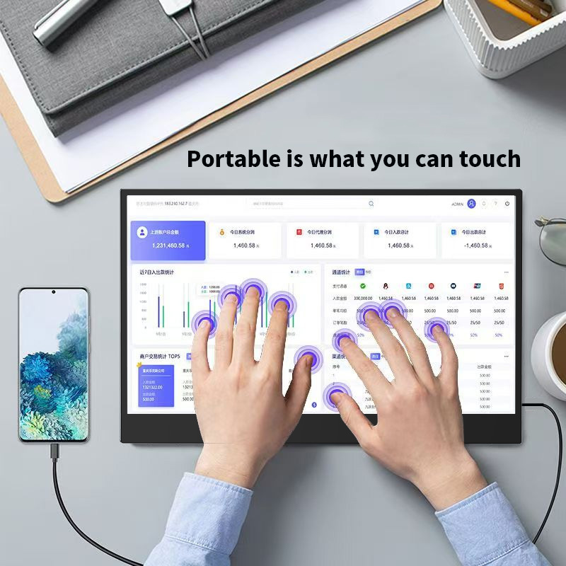 Cross-Border 15.6-Inch 4K Touch Portable Display Ultra-Clear Monitor External Portable Screen for Switch/Ps5