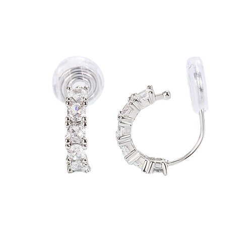 High-end sense exquisite zirconium arc earrings for women, daily commuting trendy fashion versatile earrings, mosquito coil shaped earrings