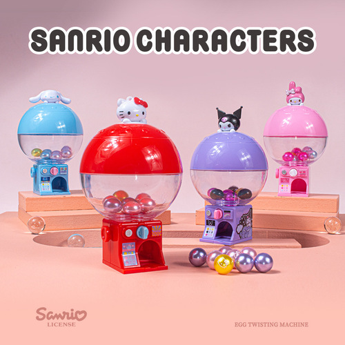 Genuine Sanrio Mini Gacha Machine Hello Kitty Melody Big-Eared Dog Building Blocks Blind Box Miniso Premium Toy New