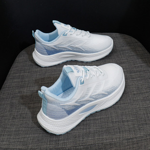 2025 Spring New Korean Style Breathable Fly Woven Women's Shoes Ins Trendy Student Running Sneakers Women's Casual Shoes Cross-Border