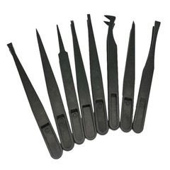 8-piece set of DIY hand tools carbon fiber anti-static plastic tweezers plastic tweezers