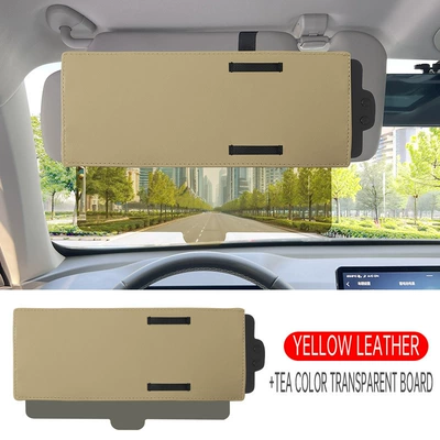 Visor Manufacturer Supplies Cross-Border — Sun shade - beige-leather-brown-transparent-board
