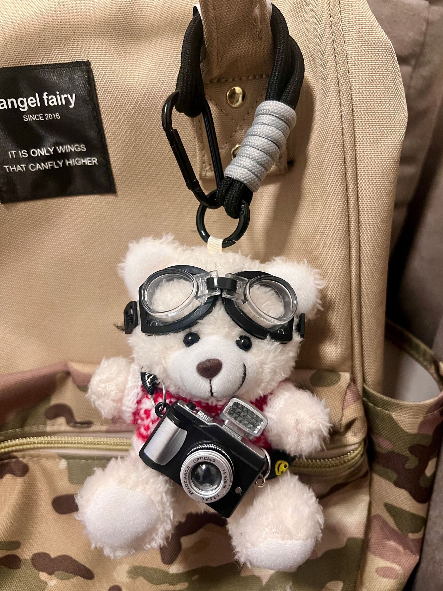 Cámara original oso lindo colgante de bolsa muñeca de felpa colgante de mochila colgante de pareja llavero regalo creativo