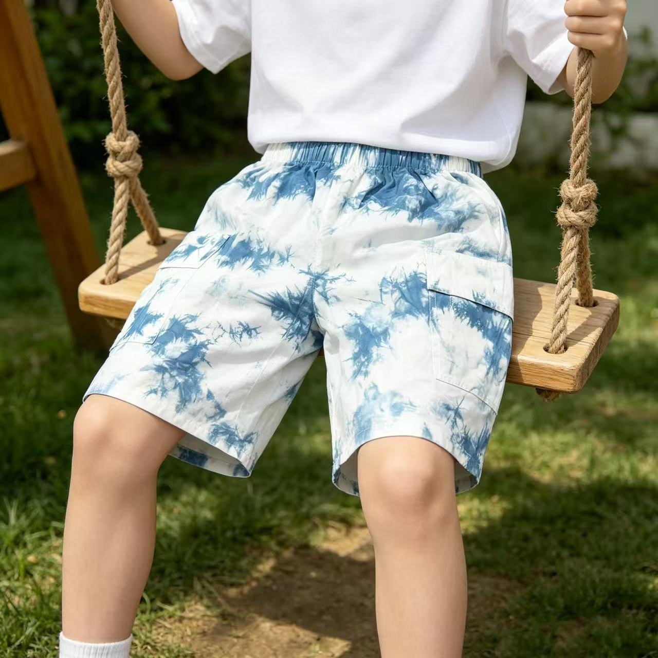 Children's cargo shorts fully dyed