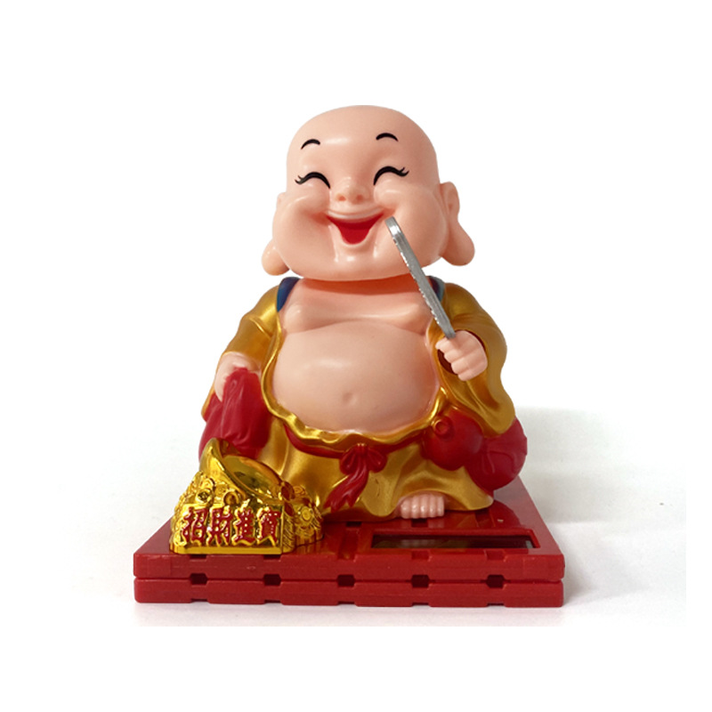 Celebridad en línea solar nacional de moda muñeca coche decoración transfronteriza coche creativo Maitreya Buda decoración de oficina al por mayor