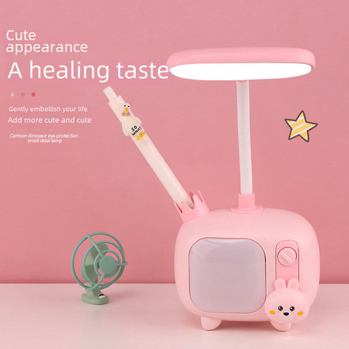 USB Mini Desk Lamp LED Eye-Caring Portable Foldable Dual Charger Night Light Event Promotion Gift Logo
