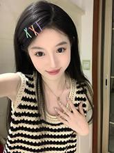 条纹针织吊带小背心女夏季外穿宽松法式内搭镂空打底无袖t恤上衣