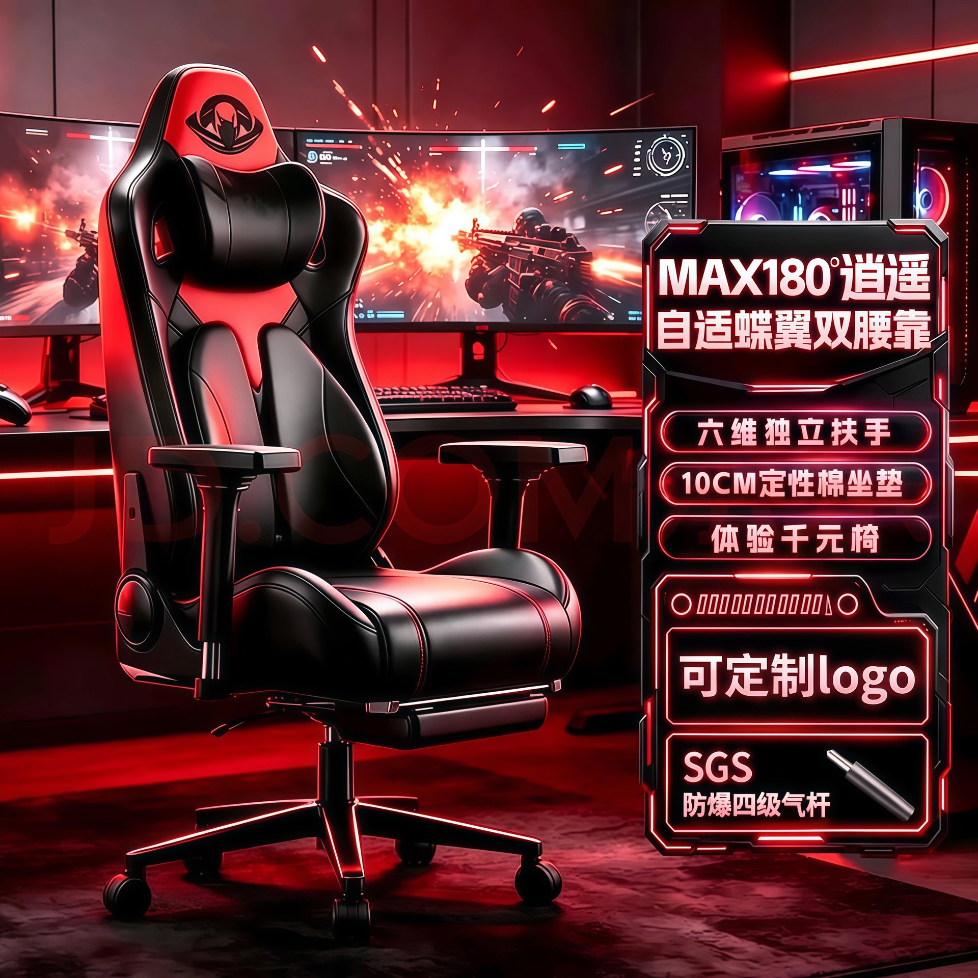 Internet cafe chair, gaming chair, esports chair, gaming chair for esports hotels and internet cafes, with molded cotton seat