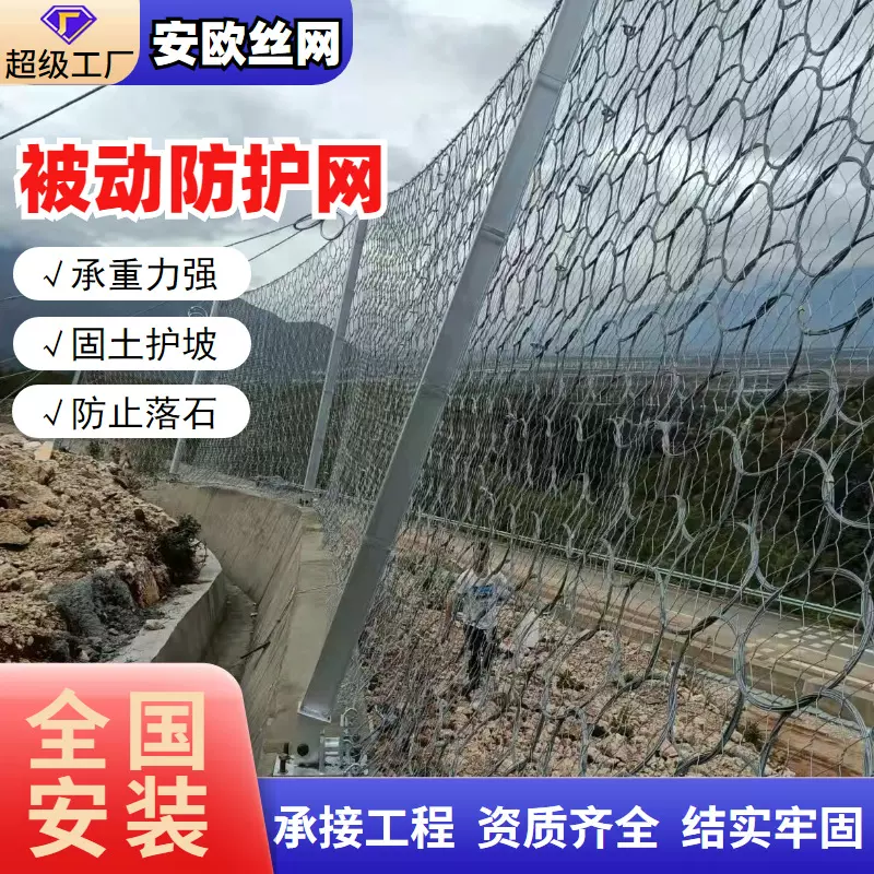 被动边坡防护网网环形网护坡网RXI型PPS100防坠