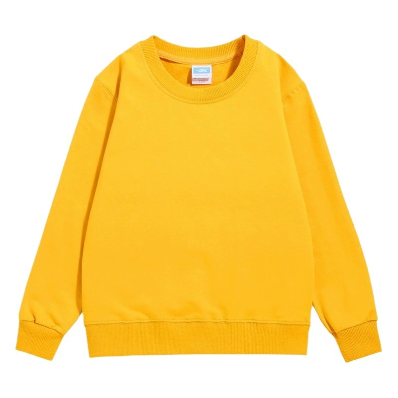 Детская одежда, осенне-зимняя однотонная толстовка с длинными рукавами и круглым вырезом, детская толстовка для мальчиков и девочек, семейная одежда, школьная форма для учащихся начальной школы, форма для детского сада с логотипом на ней.