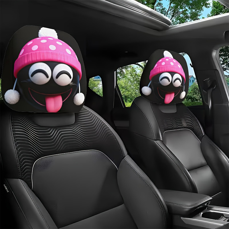 Printed car headrest covers, customizable with logos, available for dropshipping; we can create designs based on your images; suitable for TEMU and Amazon, a popular cross-border product