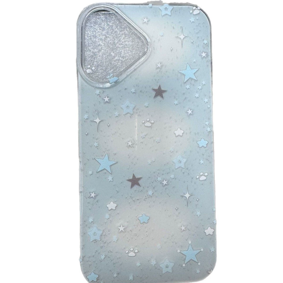 Phone case (Apple) iPhone 16 Pro Max compatible, double‑layer star pattern, white‑blue‑gray