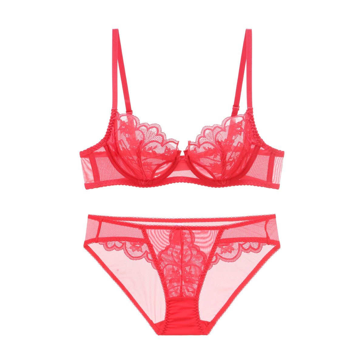 Women's Bra And Briefs Set Lace Perspective Thin Bra For Ladies_voghion.com