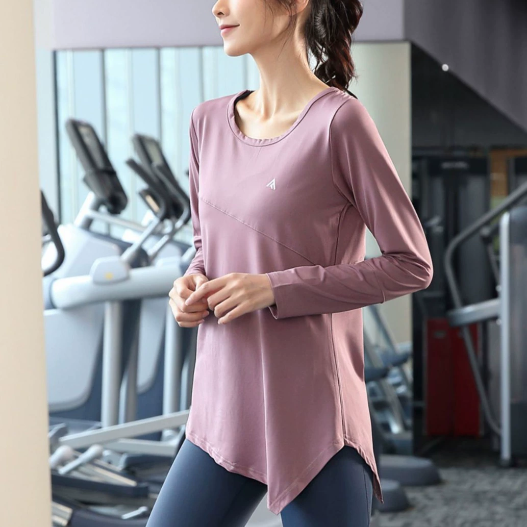 Спортивный топ женский бег спортивная одежда тонкая одежда для йоги футболка с длинными рукавами