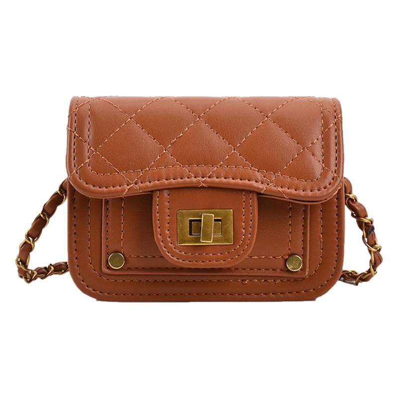 Estilo coreano de los niños de moda pequeña bolsa cuadrada Chanel estilo cadena bebé mini bolso de hombro princesa accesorios de ropa de los niños