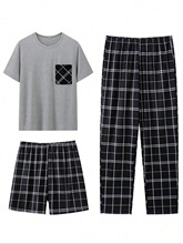 U 13465 Men Summer Short Sleeve Cotton Pajamas ��ʿ����˯��