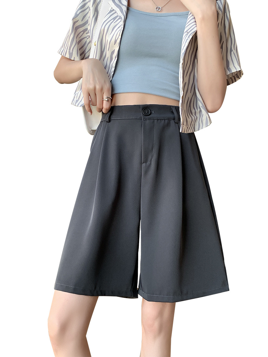 Pantalones cortos tipo falda para mujer, cintura alta, corte recto image 7