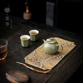 干泡茶席织锦茶垫防烫桌布茶桌垫长条形桌旗布艺隔热垫茶盘垫代发