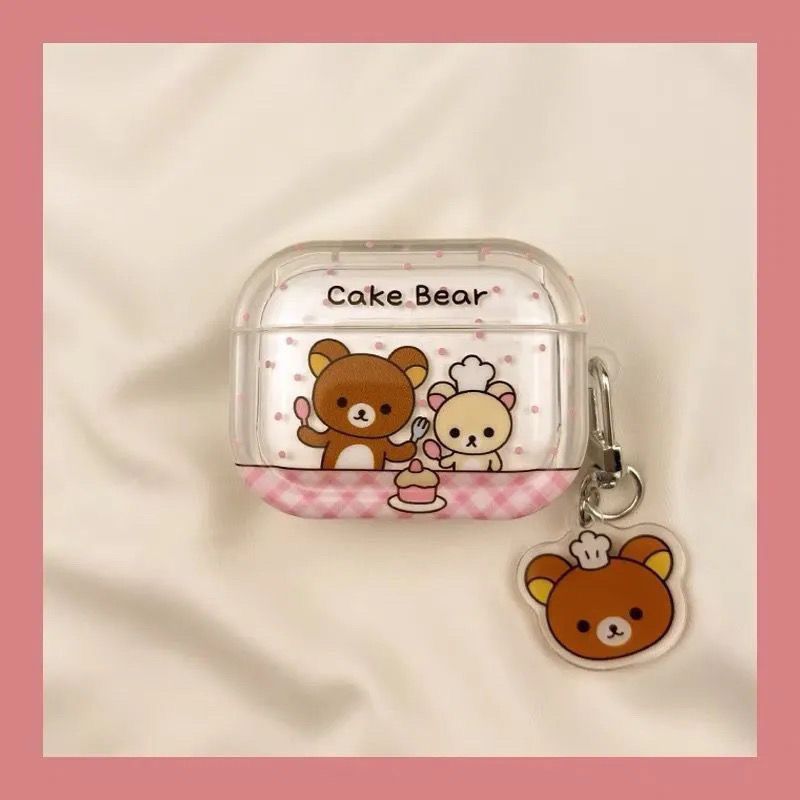 Cute cocinero oso para Airpodspro2 generación 3 generación auriculares airpods4 generación estuche Bluetooth