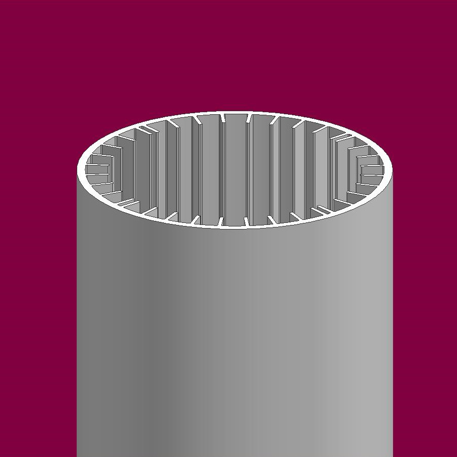 110MM圆管散热型材壁厚3.0mm齿厚1.3mm 圆形内齿散热铝管合金型材