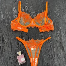 2025跨境新款欧美蕾丝性感有钢圈文胸罩透气情趣三点式女文胸套装