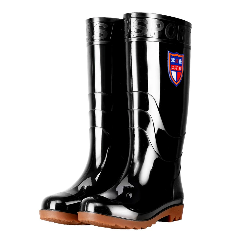 Мужская военная защита, высокие водные ботинки с говяжей подошвой, водонепроницаемые Нескользящие резиновые сапоги, мужские непромокаемые резиновые сапоги для строительной площадки, кухонные низкие водные ботинки среднего размера