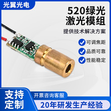 绿光激光模组 520nm激光头传感器工业级激光模组蓝光铜头模组