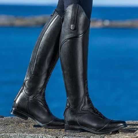 Cross-Border European and American Autumn and Winter Knight Boots, Over-The-Knee Leg Protection, Chunky Heel, Hard-Shaft Boots, Back Zipper, Leather Splicing, Versatile, Non-Slip