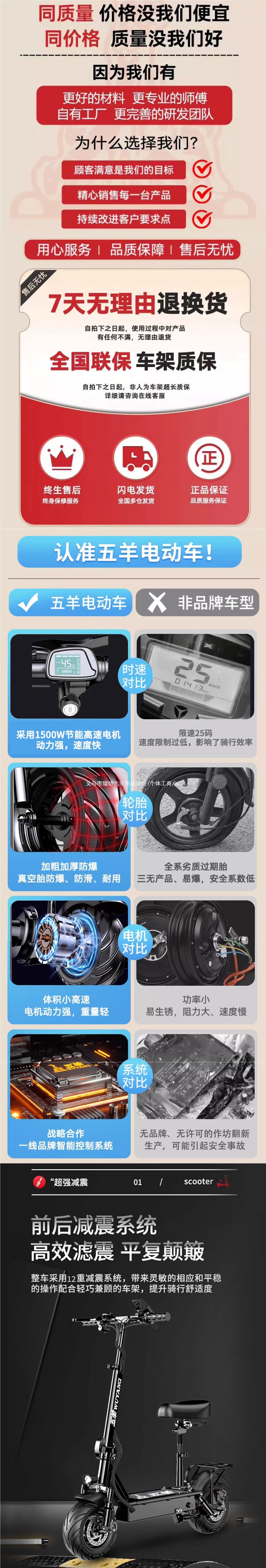 Wuyang foldable electric scooter for adult riding, two-wheeled mini electric vehicle