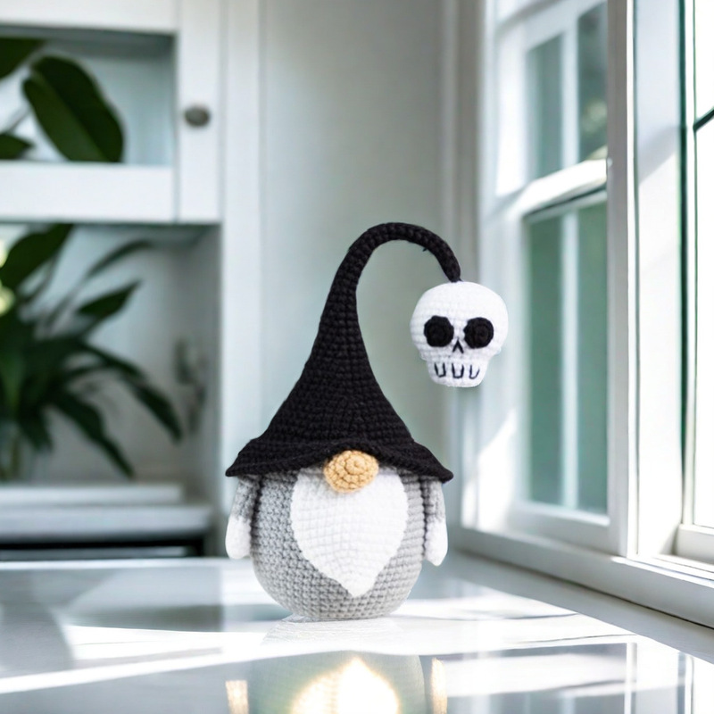 Cross-Border Halloween Crochet Material Kit Pattern Gnome Handmade Crochet Skull Small Ornament Holiday Decoration