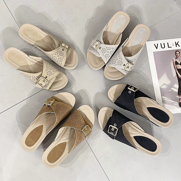 Женские летние шлепанцы на толстой подошве с открытым носком, новинка 2025 года, для юбок, больших размеров, повседневные, экспорт