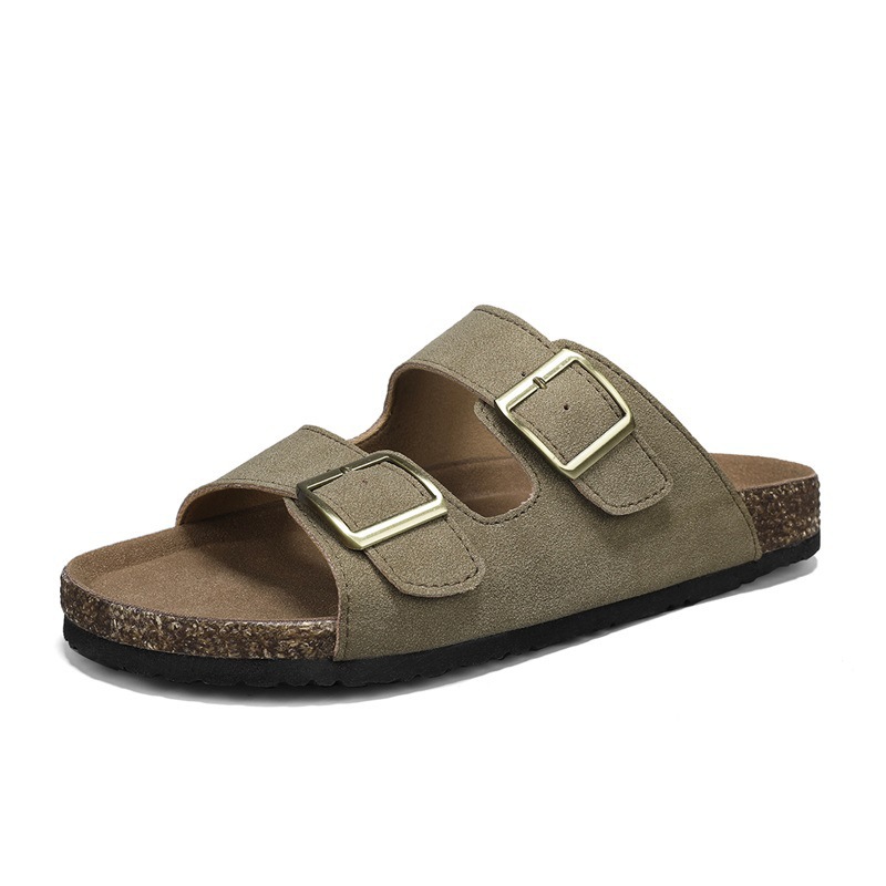 En nombre de los zapatos Boken para hombre, chanclas, sandalias y zapatillas antideslizantes de playa casual de verano, hebilla retro para hombre 2025 nuevo