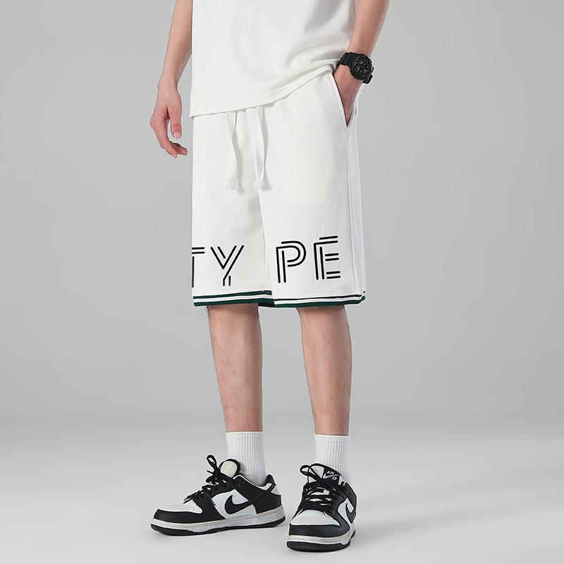 Al por mayor transfronterizo deportivo de ocio de verano de mangas cortas pantalones elásticos de cinco puntos de hombre de punto sueltos pantalones rectos image 19