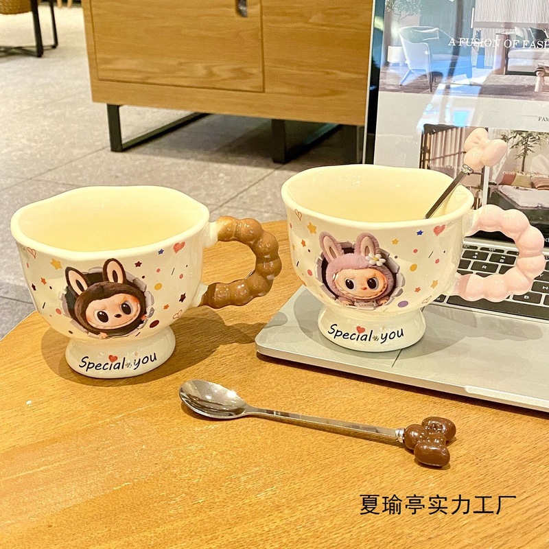 马克杯高颜值ins拉布布情侣杯子生日礼物陶瓷水杯女生伴手礼新款|undefined