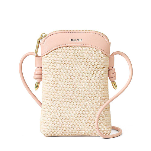 TAOMICMIC diagonal simple Japanese style mini vertical mobile phone bag multi-functional wholesale women's spliced ​​coin purse