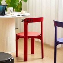 MK卧室实木餐椅家用客厅设计师折叠网红小户型ins彩色中古实木椅