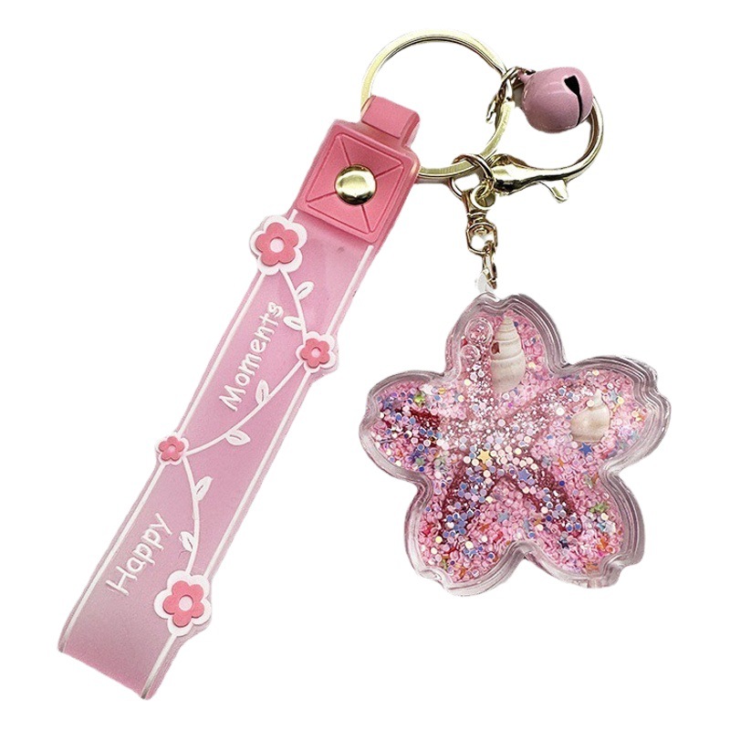 Animal marino arenas movedizas flotante llavero hembra exquisito lindo creativo acrílico llavero líquido aceite-en colgante