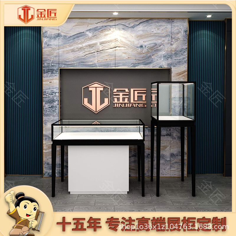 烤漆珠宝展示柜生产厂家黄金饰品首饰柜台玉器玻璃展柜设计制作