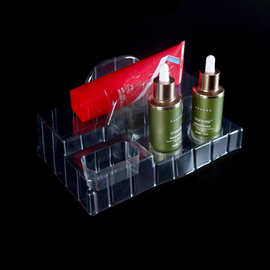 桌面化妆刷收纳盒透明陈列展示盒吸塑整理架美妆工具托盘定选制作