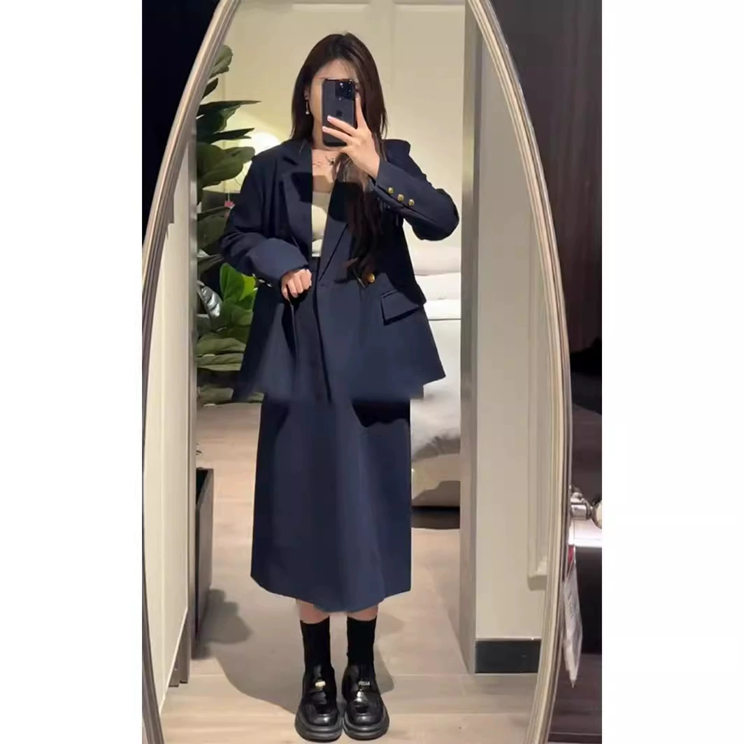 Весна 2329 Женский Повседневный костюм больших размеров для пригородных поездок, женский свободный костюм для похудения с пухленькими девушками, куртка, юбка