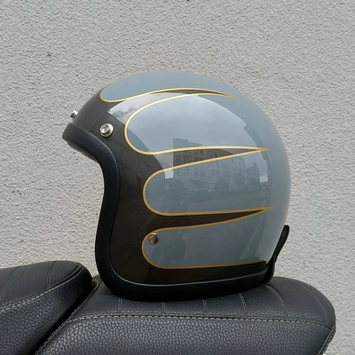 Helmets, Unisex Retro Cruise: Motosiklet kaskı (dəbilqə) - cement-gray-decal-s