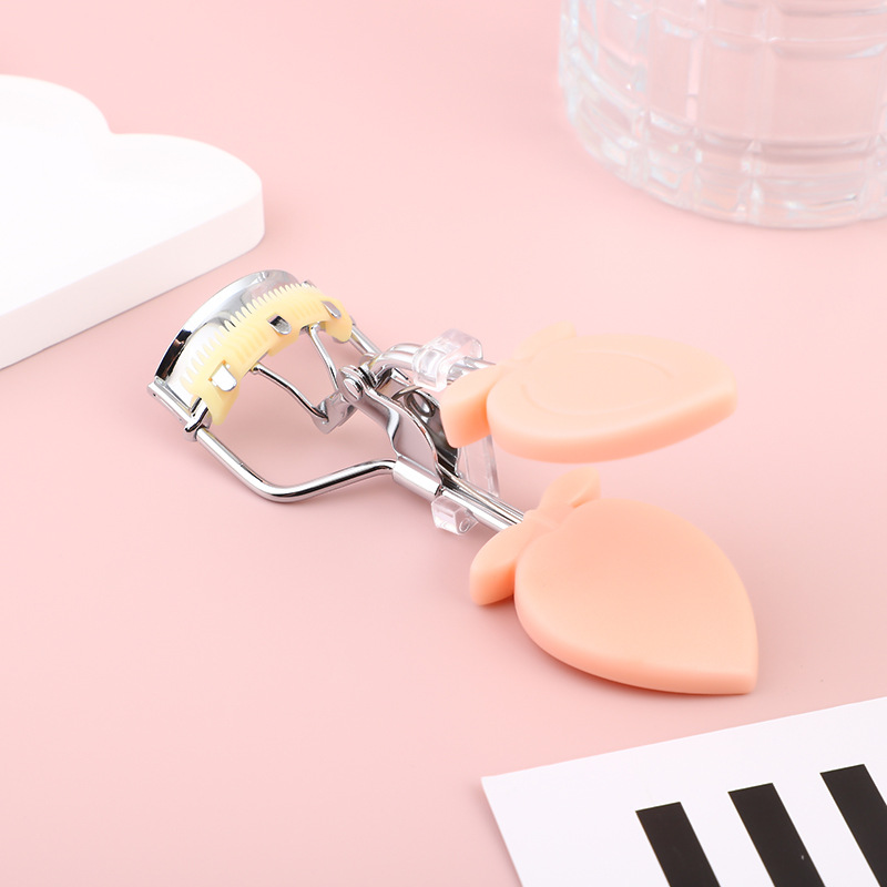 Nuevo rizador de pestañas con mango de melocotón, rímel de belleza, rizado, estereotipo de pestañas, pestañas hermosas, herramientas auxiliares de belleza