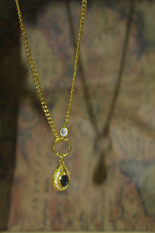 Designer-Stil, exquisite Retro-Design-Halskette, hochwertige Lapislazuli-Kragenkette_voghion.com