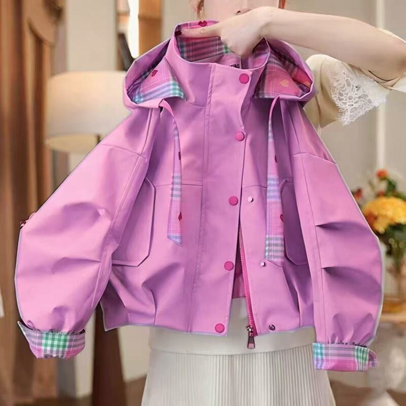 Spring 2026 New Hooded Jacket for Girls, Stylish Children's Coat for Young Girls, Fashionable Top for Spring and Autumn