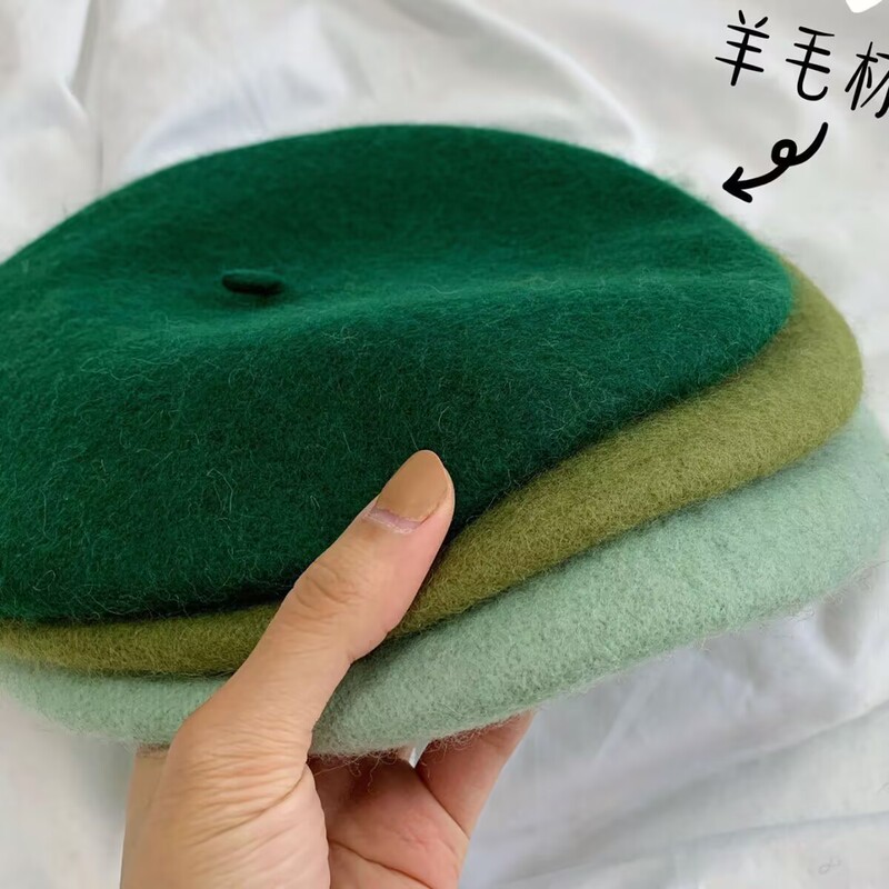 秋冬ホット販売レトロベレー帽女性日本森スタイル文学ウール画家帽子ウール無地|undefined