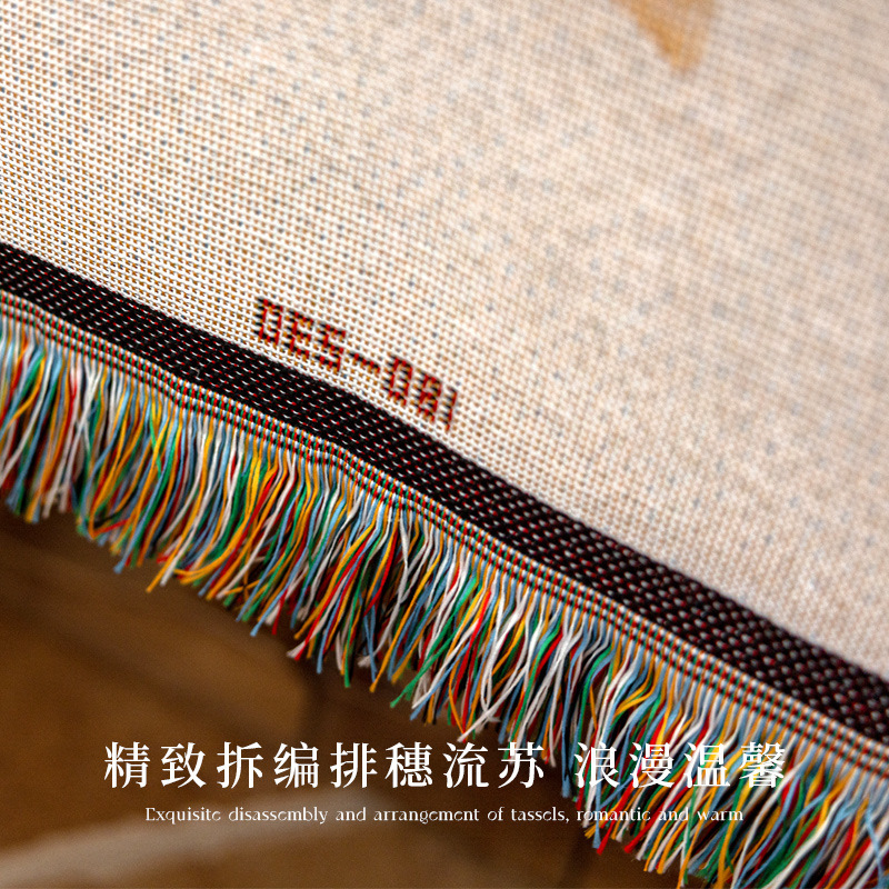 Topa de mesa de estilo bohemio al aire libre de doble cara para acampar almohadilla de picnic de diseño de tela rectangular