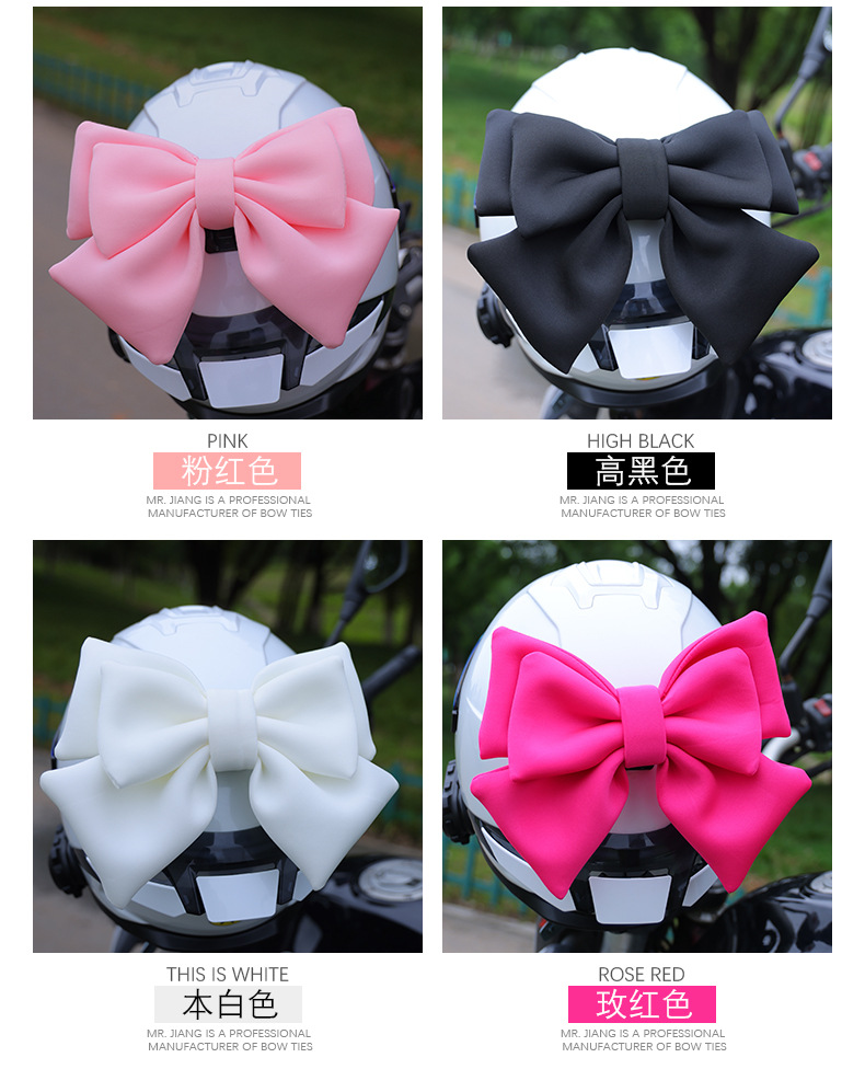 Helmet Decorations Cartoon Bow Motorcycle Electric Vehicle Helmet Accessories Multi-Color Bow Ready Stock Wholesale