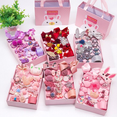 Adorable Children's Hair Accessories Gift Box Set Simple Girls Hair Clips Hairpin European and American Headwear Princess Accessories
